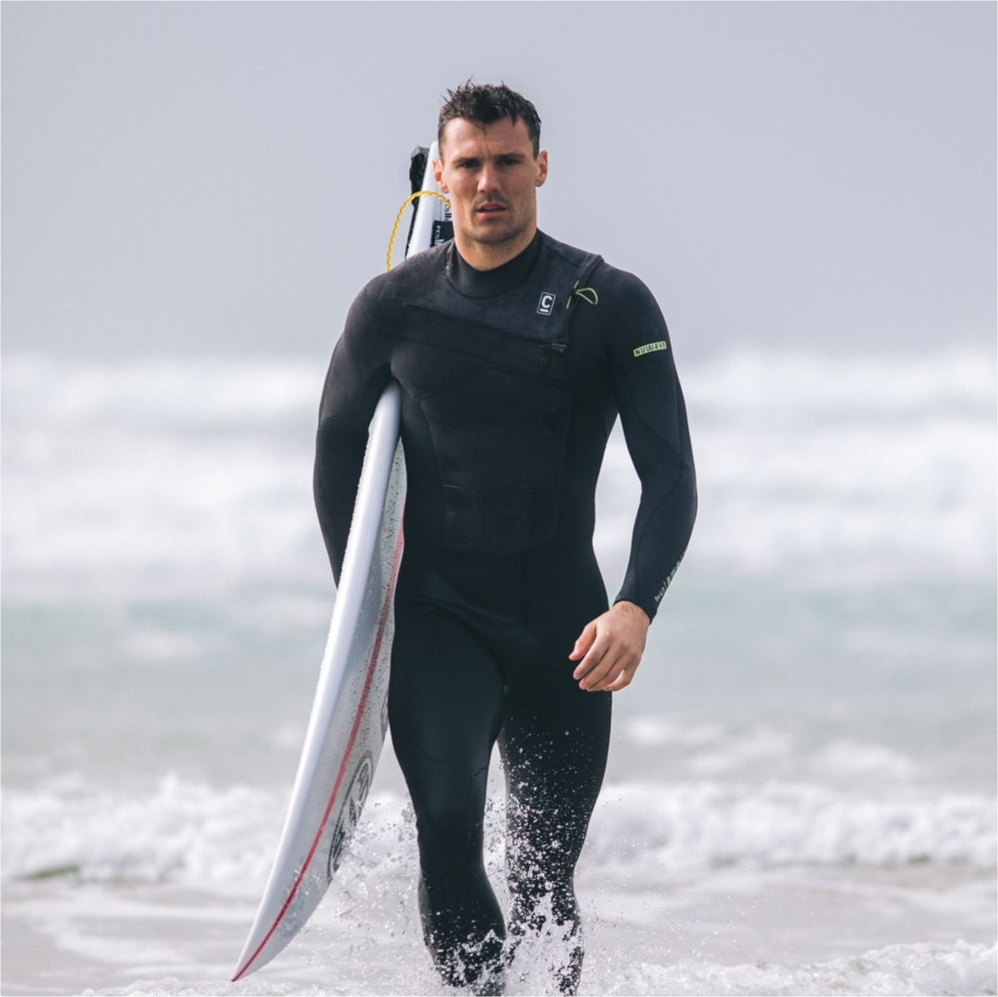 2026 C-Skins Mens NuWave ReWired 4/3mm Chest Zip Wetsuit C-NRW43MCZ - Black / Black x / Meteor